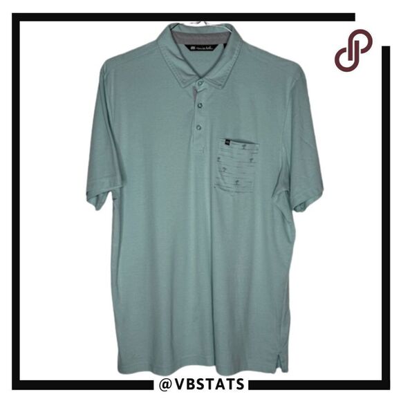 Travis Mathew Mens Blue Performance Polo Shirt Size XL - Picture 1 of 8